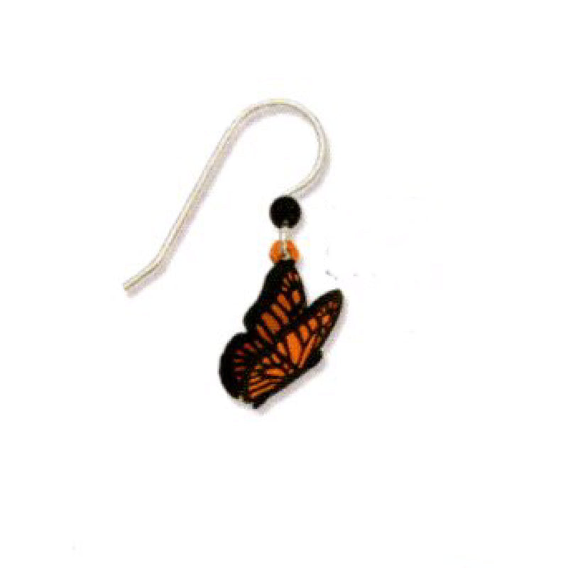 Butterfly-shaped earring on a white background