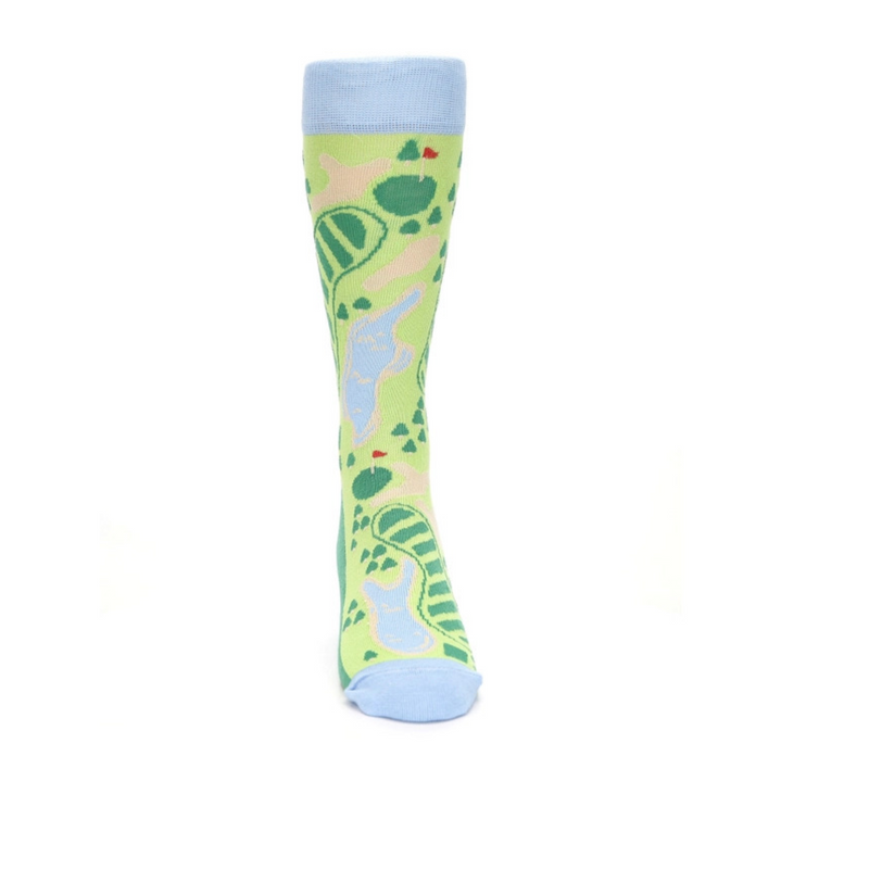 boldSOCKS Golf Socks USA Made Mens Socks Shows the Golf Course Frontal View.