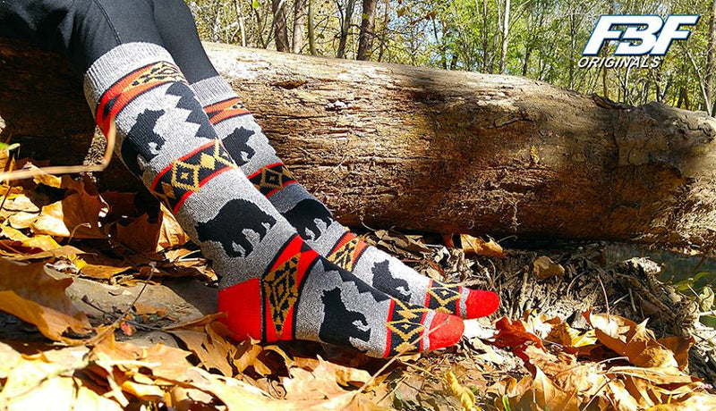 Photo of a Model wearing FBF Bear Blanket Motif Sock