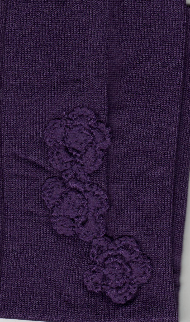 Zazou Blossoms Fingerless Gloves in Purple