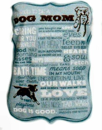 This is the close up of all the sayings on the front of the Dog Mom Sleep Shirt.
