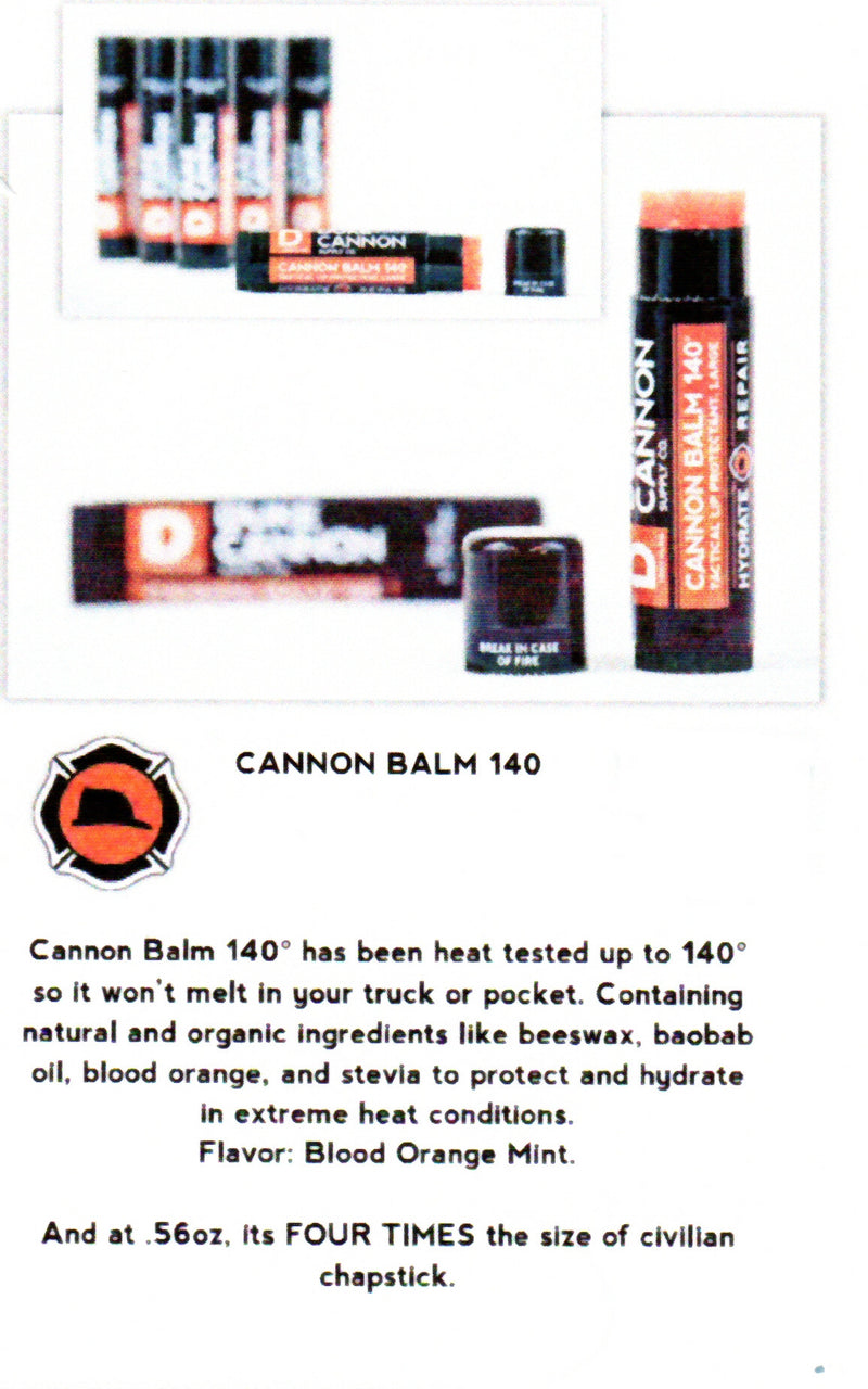 Duke Cannon Balm 140 lasts up to 140 degrees and comes in Blood Orange Mint Flavor.