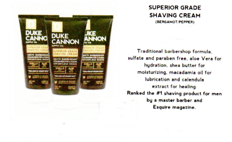 Ad for Duke Cannon Superior Grade Shaving Cream.