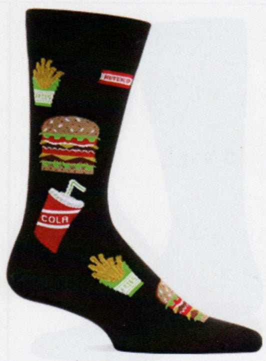 Hot Sox Mens Hamburger Fries and a Drink Sock