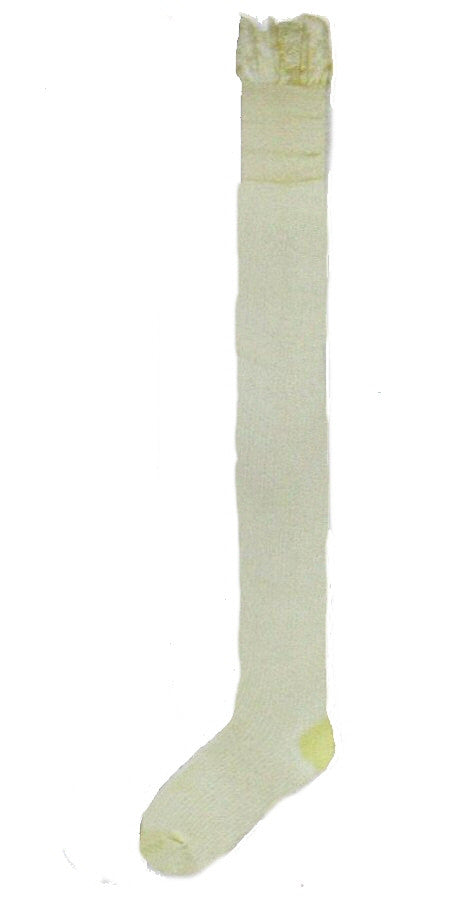 Over The Knee K Bell Mock Rib Lace Top is a soft Simple and Elegant looking Sock you can wear alone or with boots and cover them with lace.