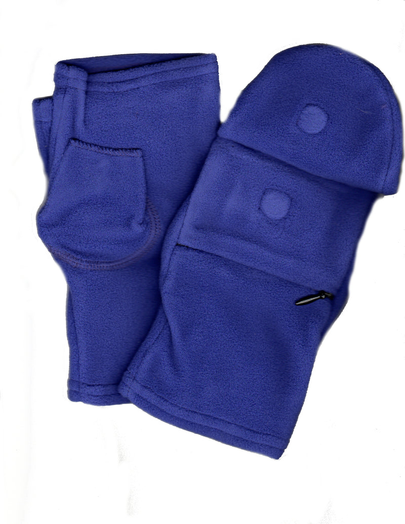 Violet Lauer Fingerless Glove with Cap has zippers for pocket great for keys or cash. Magnet is the best closure for cap.