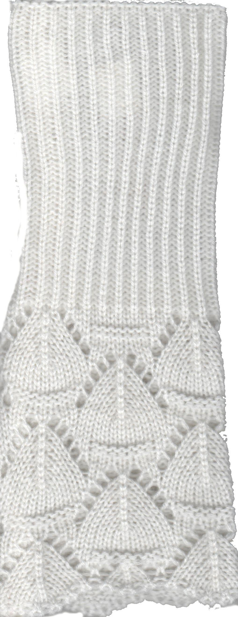 Scallop Edge Design with Lace weave by Lauer Gloves in Ivory