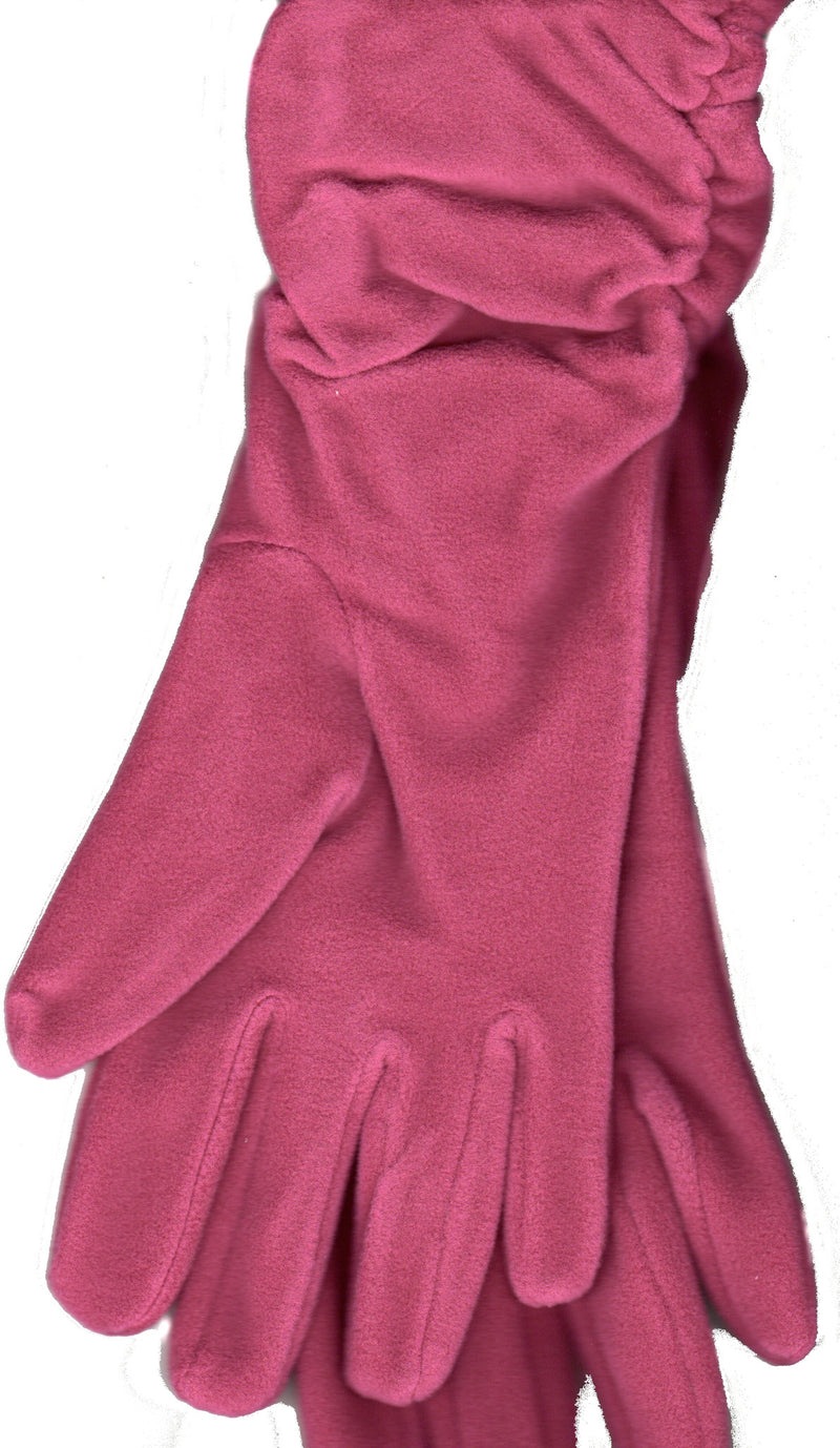 Lauer Stretch Microfleece Ruched Glove 8 Button Length Rose