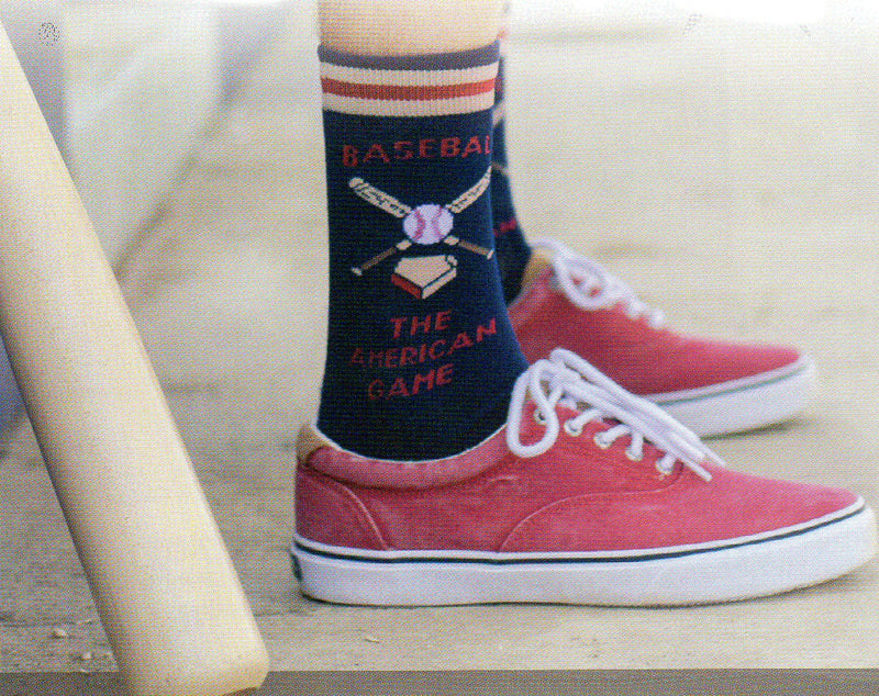 K Bell American Made Mens American Game Sock on Model