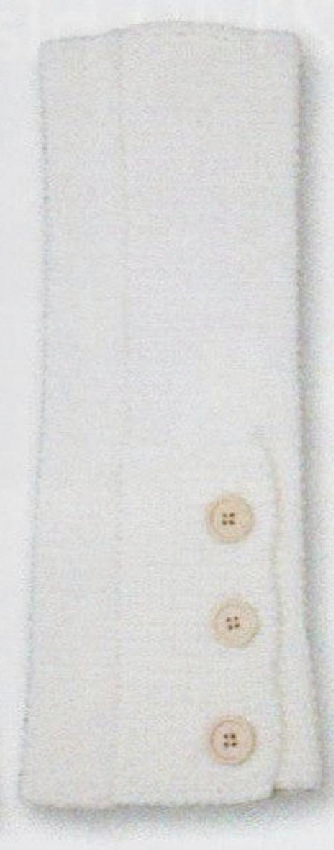 White Leg Warmers with 3 working Buttons to open over shoes.