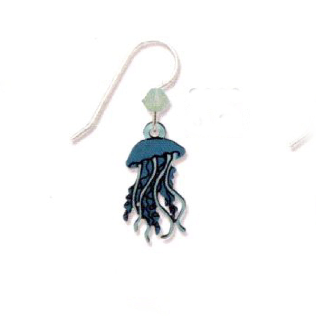 Jellyfish-shaped earring on a white background