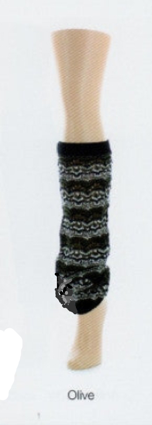 Black, Grey and Olive Run stripes through this Legwarmer