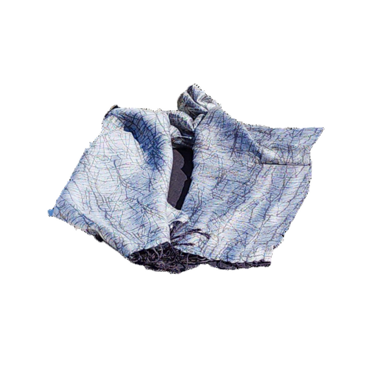 Black and Grey Scarf is wrapped around a Black liner to show color changes