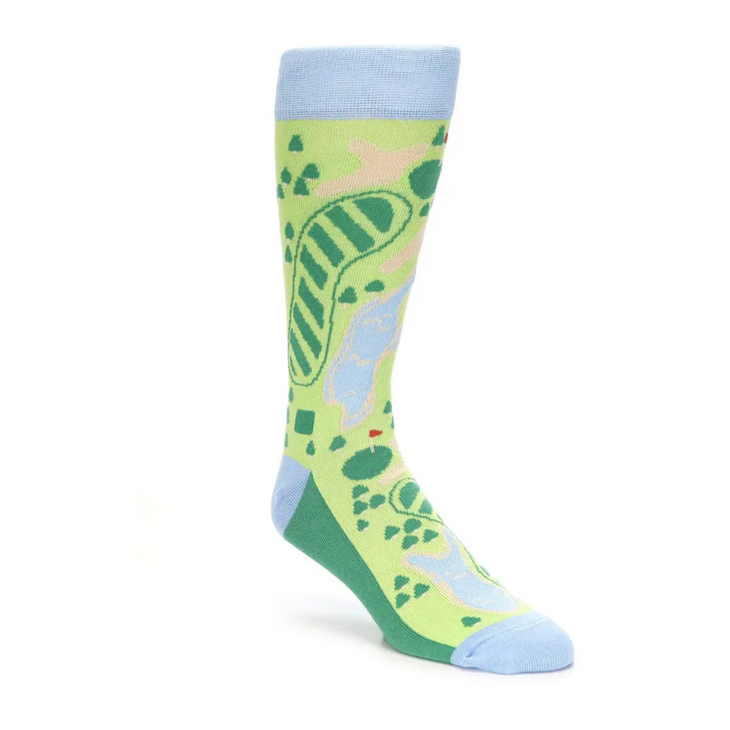 boldSOCKS Golf Socks USA Made Mens Socks are from Tee to Green all different Green Colors Blue for Water Zones and Tan for those nasty sand traps!