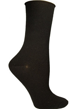 Everyone should have a Basic Black Crew Sock handy to wear and this one from Ozone is a Unique Roll Top band that stays up and comfortable all day long.