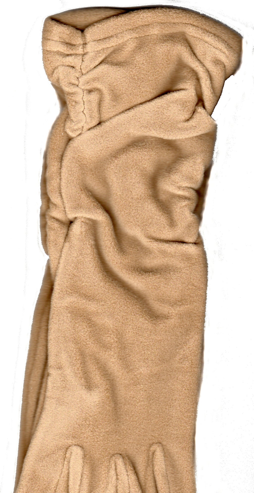 Lauer Stretch Microfleece Ruched Glove 8 Button Length in Camel