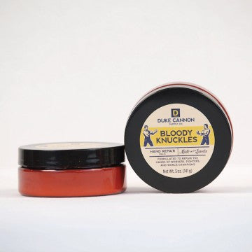 Duke Cannon Bloody Knuckles Hand Repair Balm with Lanolin.  Comes in a Jar.