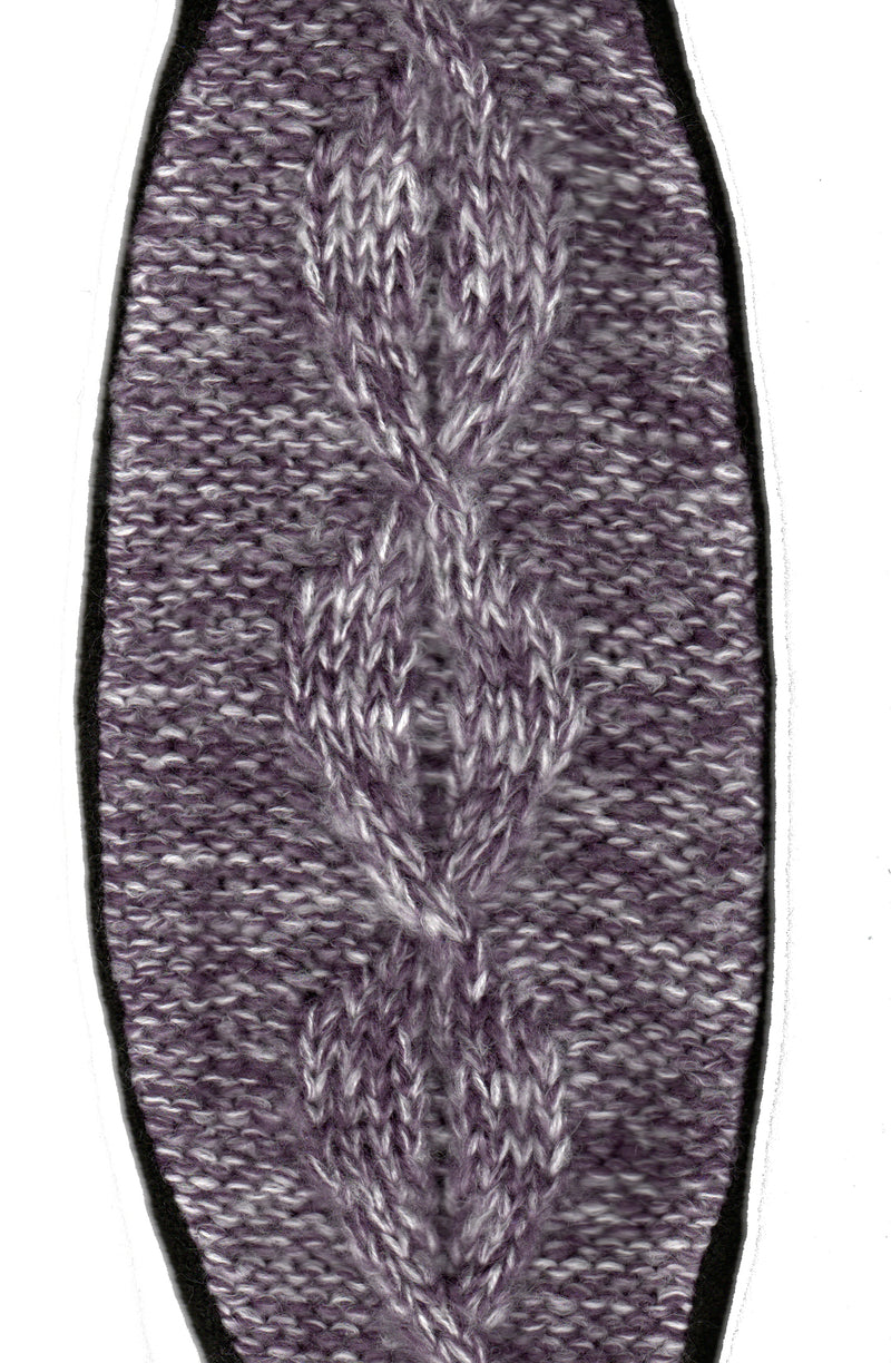 Another Look at the Purple Lauer Headband showing the knit pattern in Purple.