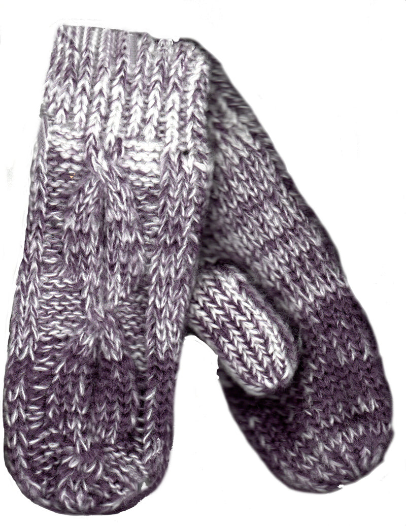 This is the Purple Lauer Acrylic Mitten, Fleece Lined in Purple. One Size Stretch  