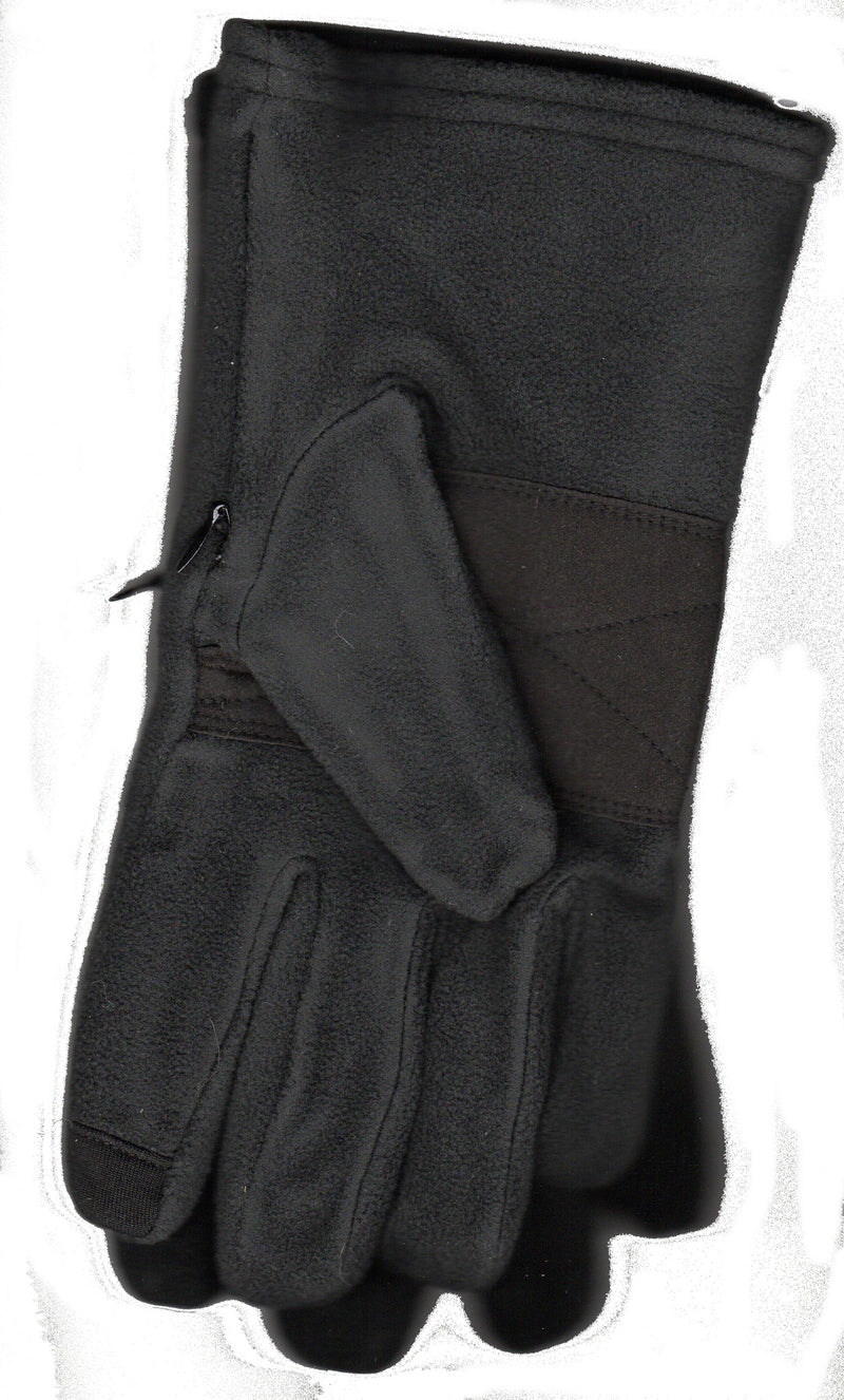 Lauer Gloves Mens Microsuede on Stretch Microfleece with Touch Sensor and a Zippered Pocket which you can put Money, Keys and ID. This one is Black Microsuede with Black Microfleece.