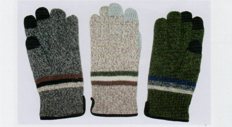 Lauer Mens Raggwool Touch Sensor with Suede Band Glove
