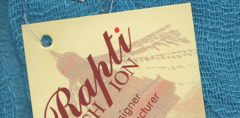 Rapti Plain Gauge Linen Scarf Swatch in Turquoise