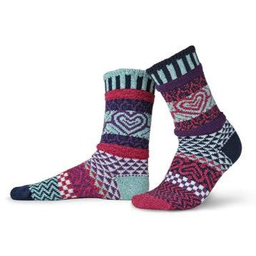 Solmate Healthcare Sock is a 2021 Give Back Sock for the American Nurses Foundation. Sock Colors are Mint, Navy, Purple, Magenta, and White.