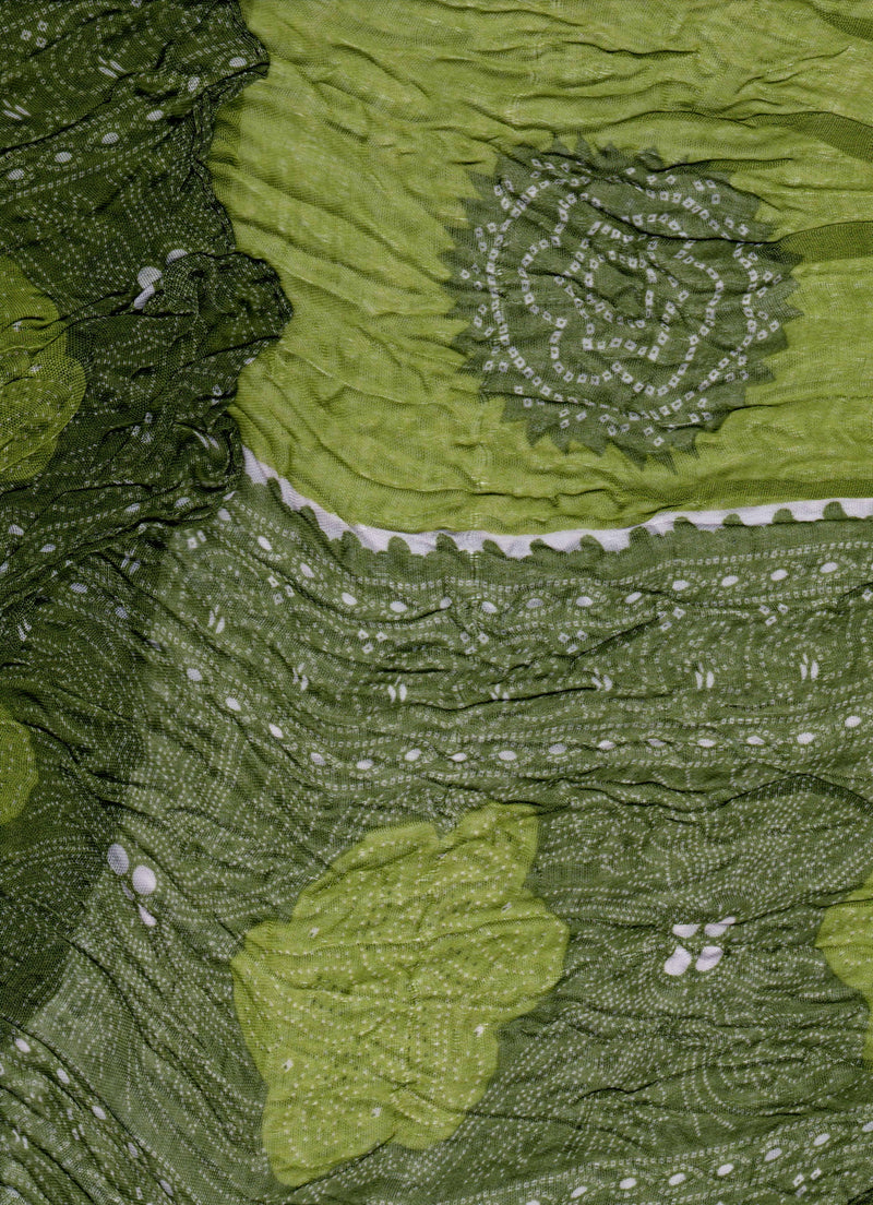 Rapti Stamped Crinkle Scarf in Green Swatch