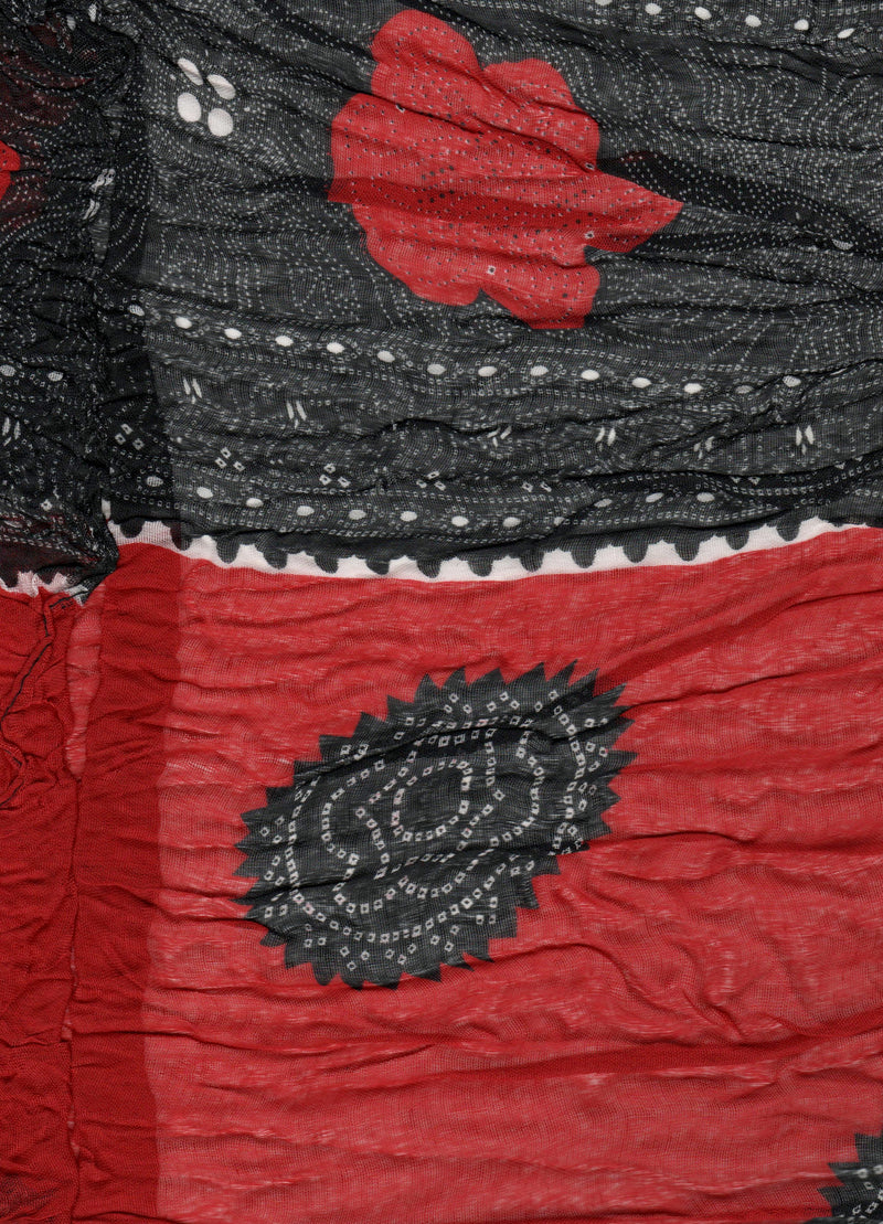 Rapti Stamped Crinkle Scarf Red Swatch 