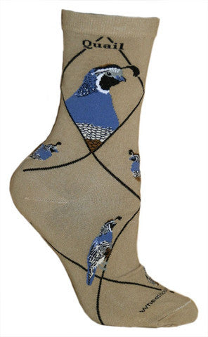 Wheel House Designs Quail on Khaki starts with the Khaki desert background. With the Quail in Slate Blue and Greys in both male and female are shown.
