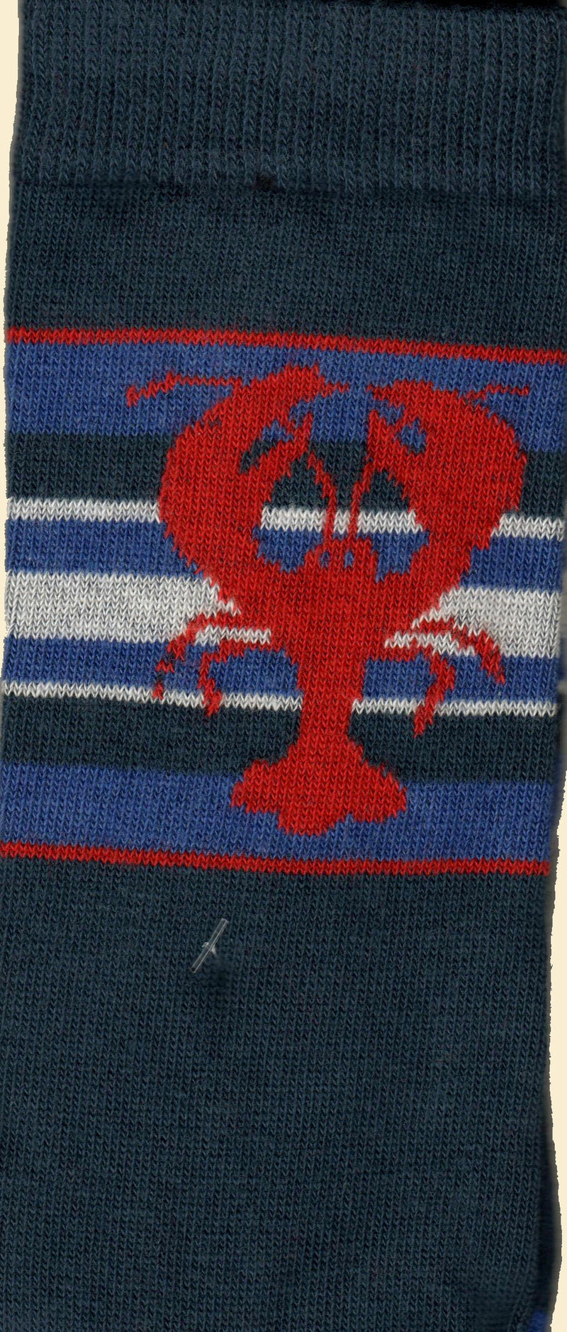 This is a Scan of the Lobster Sock showing the real white, blues and red