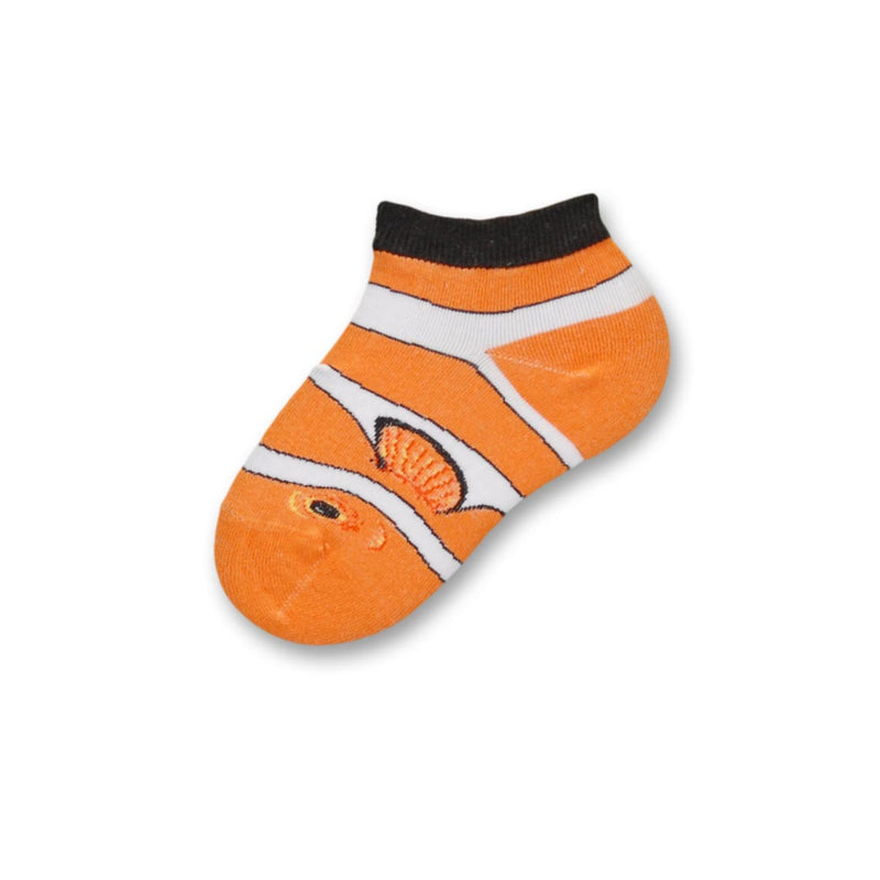 Childrens Real Clown Fish Sock, Tennessee Orange White and Black